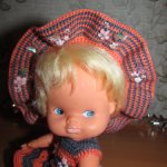 Авторский вязаный наряд\комплект с шляпой "Цветочная Фея-1" на кукол ГДР Кисс Ми \ Kiss Me