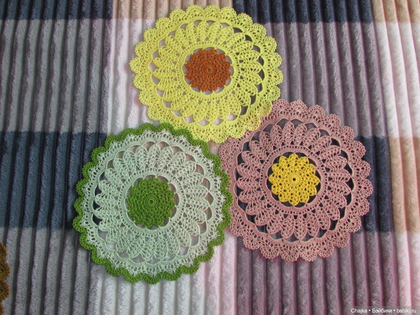 Ажурное вязание. Вязаные салфетки крючком "Радужный фейерверк🎆🎇"