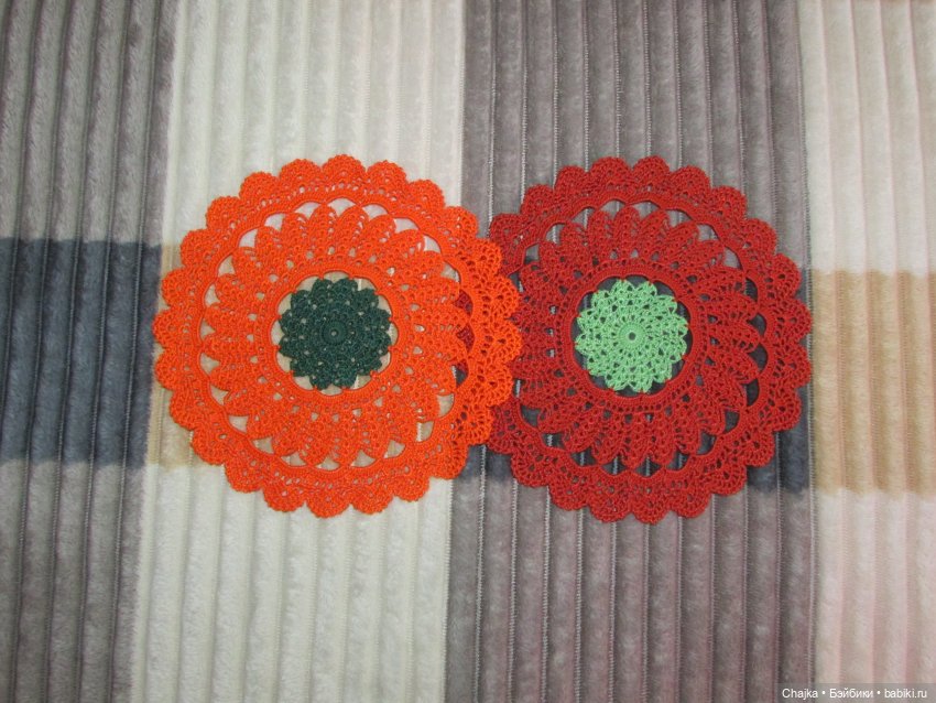Ажурное вязание. Вязаные салфетки крючком "Радужный фейерверк🎆🎇" (фото 10)