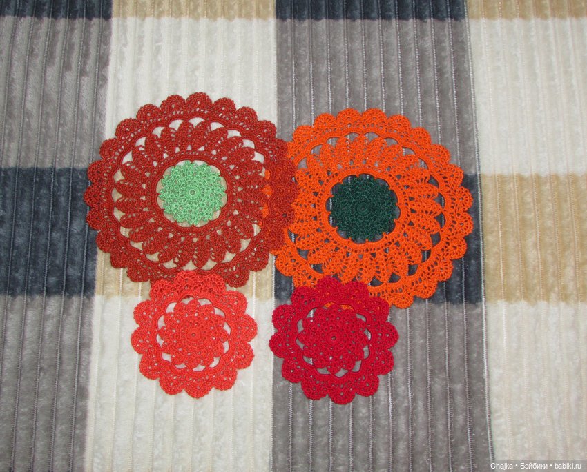 Ажурное вязание. Вязаные салфетки крючком "Радужный фейерверк🎆🎇"
