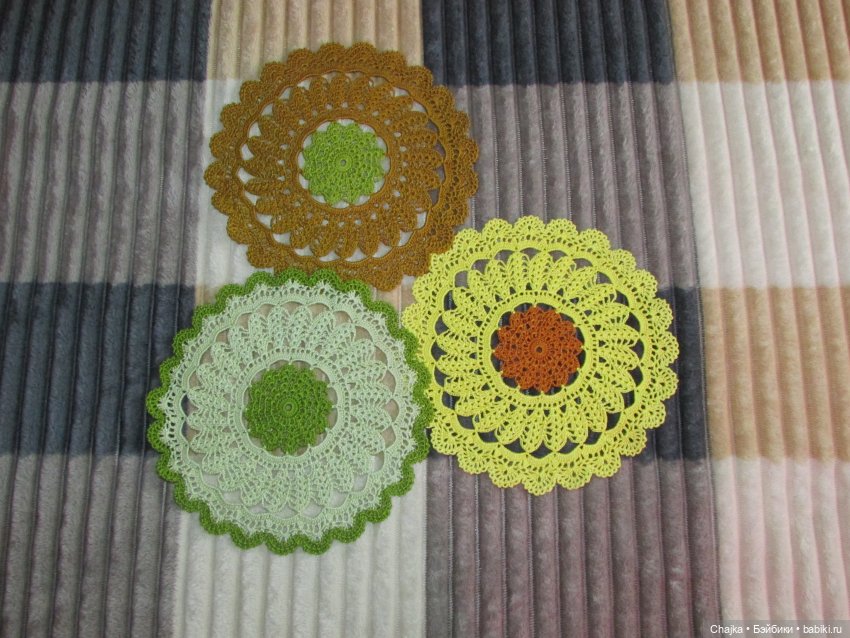 Ажурное вязание. Вязаные салфетки крючком "Радужный фейерверк🎆🎇"
