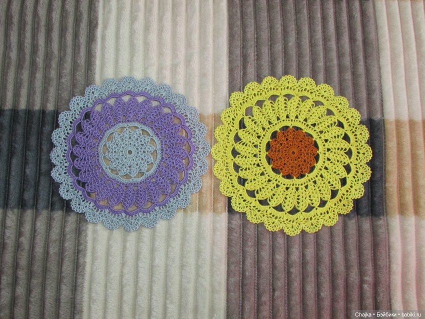 Ажурное вязание. Вязаные салфетки крючком "Радужный фейерверк🎆🎇"
