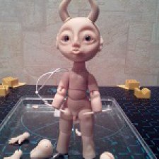 Маленький Демон - моя третья авторская шарнирная кукла. Первая сборка