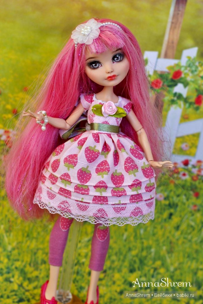 Клубничный наряд для Купидона (ООАК Ever After High) (фото 2)