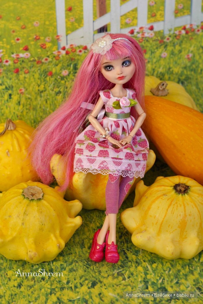Клубничный наряд для Купидона (ООАК Ever After High) (фото 6)