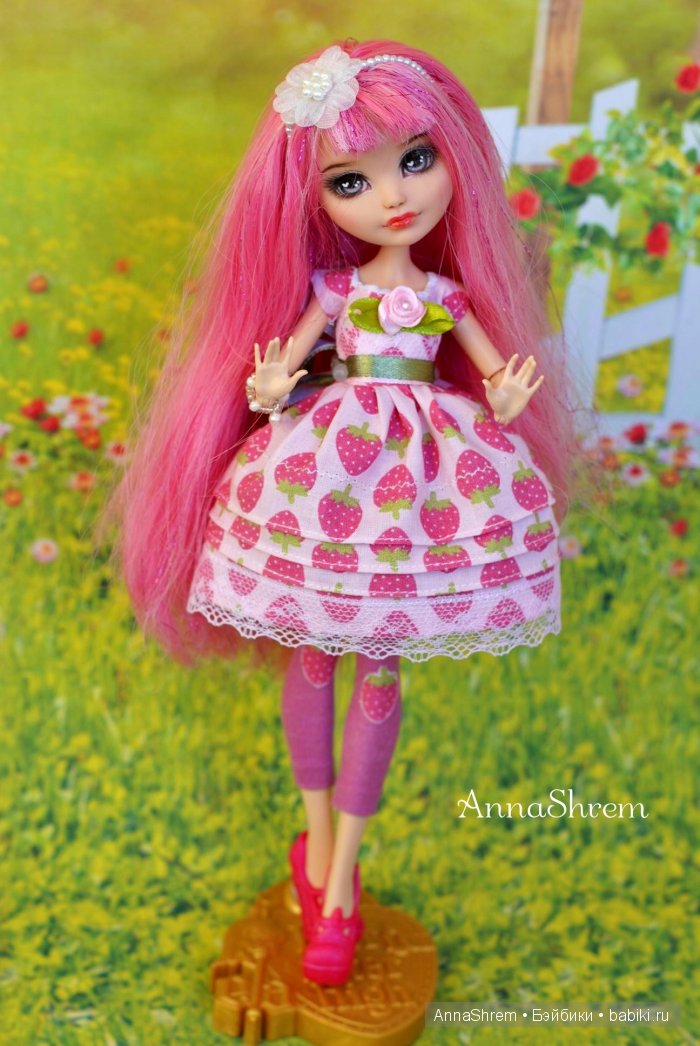 Клубничный наряд для Купидона (ООАК Ever After High) (фото 3)
