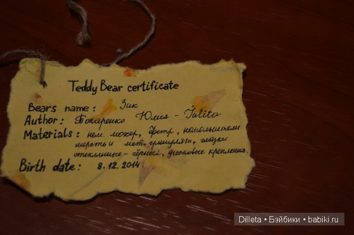 Мишка Зак — Домашние фото авторских игрушек: Тедди (фото 2)