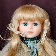 Фарфоровая кукла 40 см Германия 90 е