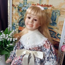 Фарфоровая кукла Германия 90е гг 45 см