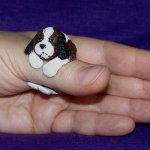 Колечко в виде щенка сделанное по мотивам работ Дзиро Миура, Jiro Miura