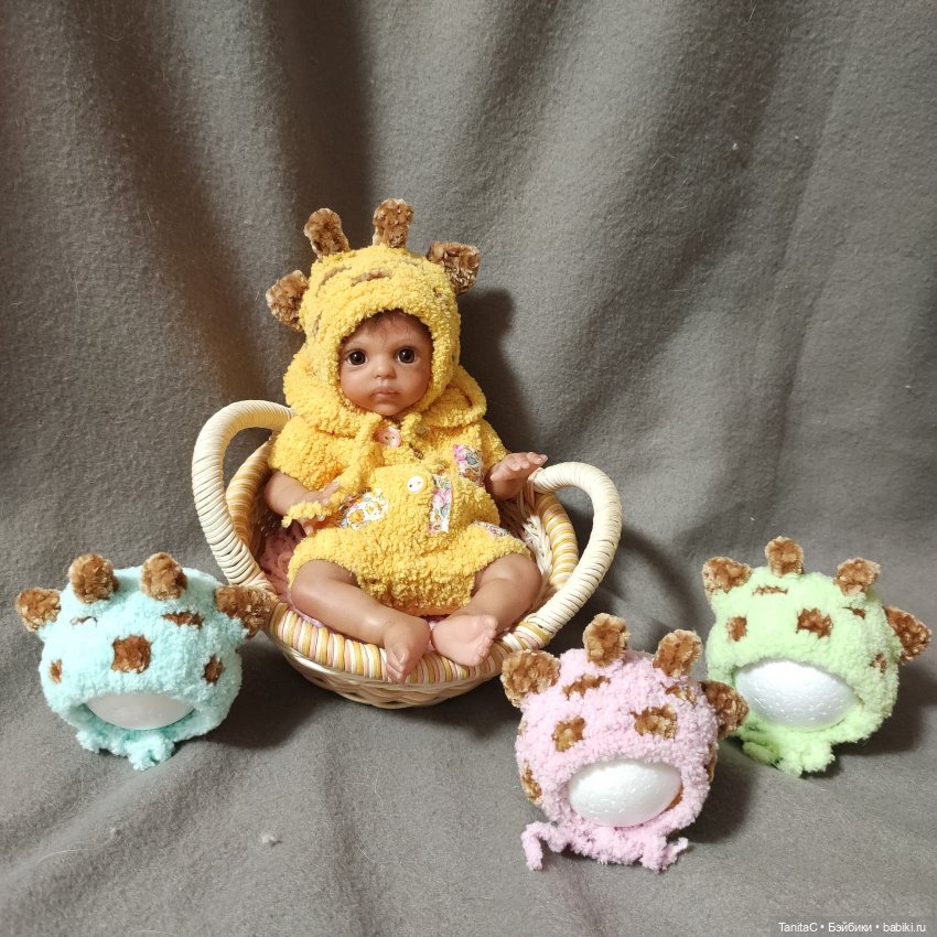 Шапочки жирафики — Одежда и обувь для кукол своими руками: фото (фото 4)