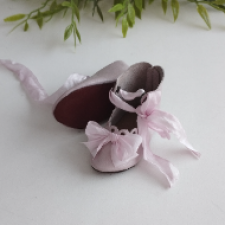 Туфельки для куклы. Натуральная кожа.