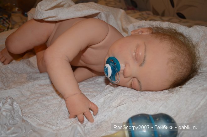 Силикон-виниловый малыш реборн - сплюшка, молд Шейлы Майкл (фото 3)