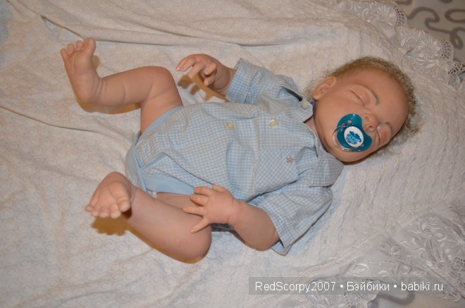 Силикон-виниловый малыш реборн - сплюшка, молд Шейлы Майкл (фото 6)