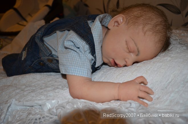 Силикон-виниловый малыш реборн - сплюшка, молд Шейлы Майкл (фото 7)