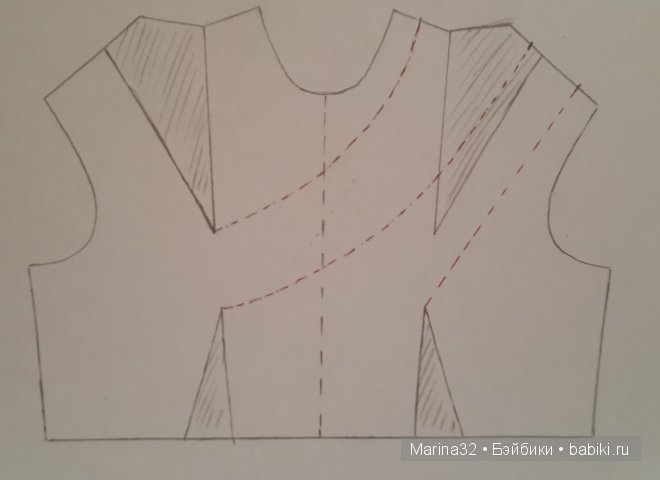 Варианты перевода нагрудной выточки. Моделирование одежды для кукол | Бэйбики Варианты перевода нагрудной выточки. Моделирование одежды для кукол (фото 2)