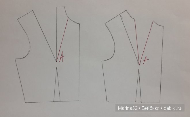Варианты перевода нагрудной выточки. Моделирование одежды для кукол | Бэйбики Варианты перевода нагрудной выточки. Моделирование одежды для кукол (фото 6)
