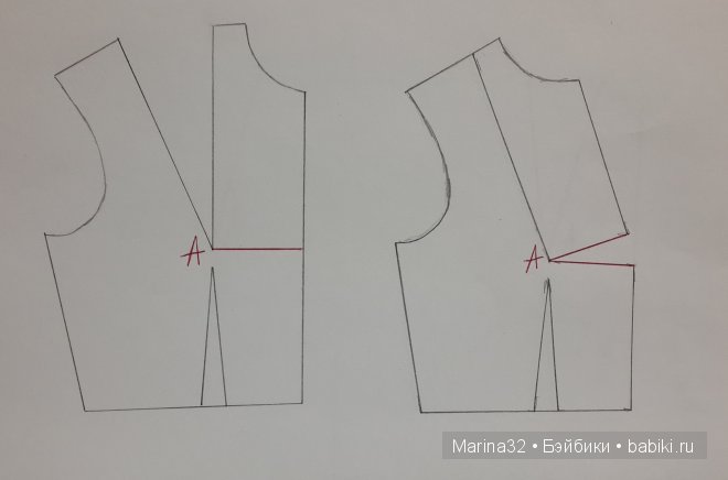 Варианты перевода нагрудной выточки. Моделирование одежды для кукол | Бэйбики Варианты перевода нагрудной выточки. Моделирование одежды для кукол (фото 5)