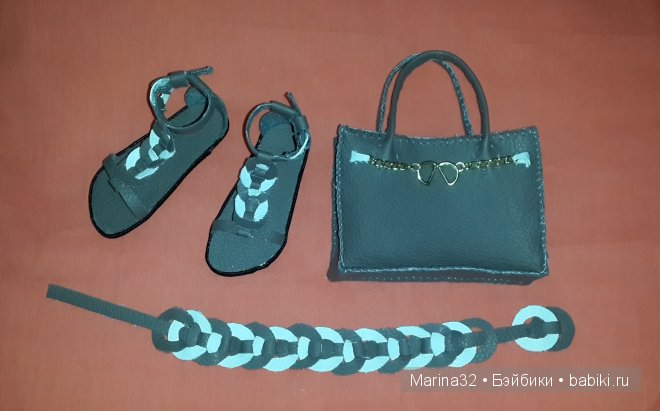 И снова мои рукоделочки. Сандалии, сумочка и пояс для куклы Бреннан, Звезда подиума (фото 5)