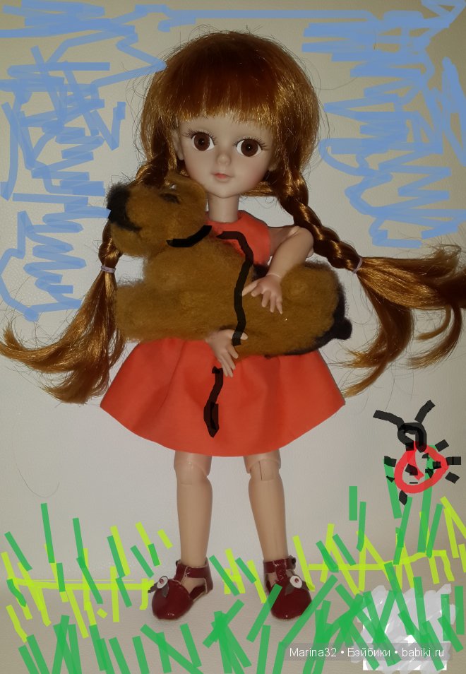 Прогулка Зои с любимым питомцем. Кукла Звезда подиума (фото 2)