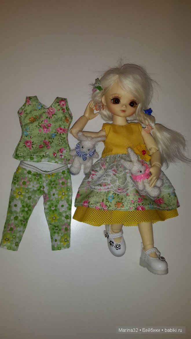 Первый блинчик для куклы Василисы, платье, кофточка и штанишки