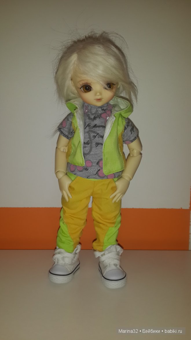 Жилетка, штанишки для модной Василисы. Костюм для куклы БЖД (фото 3)