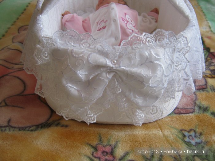Белоснежная люлька-переноска.Сшита мною на заказ