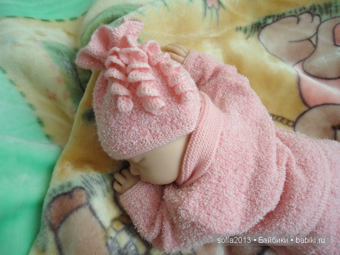 Вязаные авторские костюмчики-Розовые зефирки (фото 8)