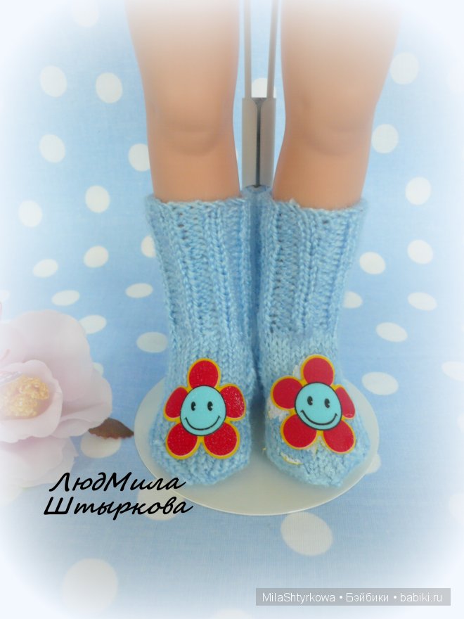 носки для кукол, носочки для кукол, носочки ручной работы, вязаные носочки для кукол