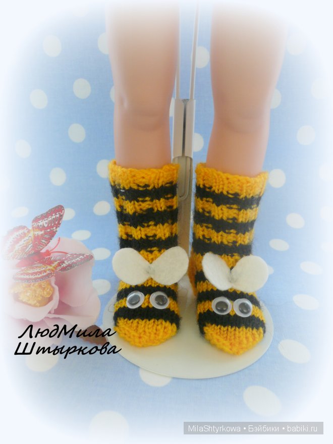 носки для кукол, носочки для кукол, носочки ручной работы, вязаные носочки для кукол