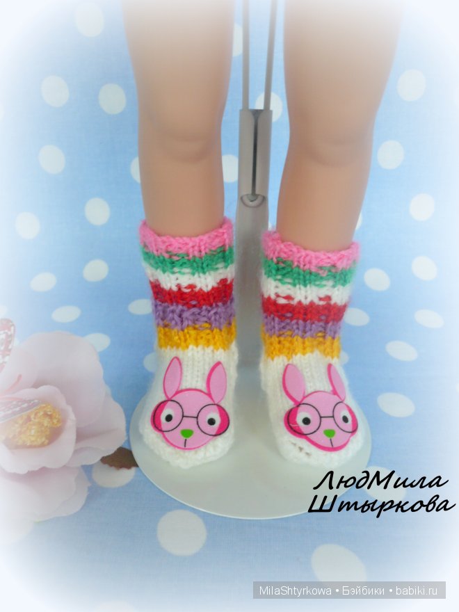 носки для кукол, носочки для кукол, носочки ручной работы, вязаные носочки для кукол