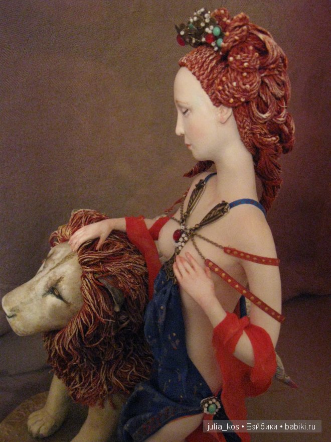 Дева и крылатый лев — Авторские куклы ручной работы: текстильные (фото 7)