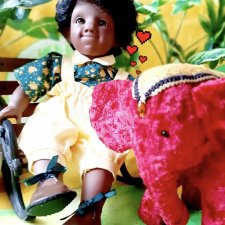 Тедди слоник из винтажного плюша