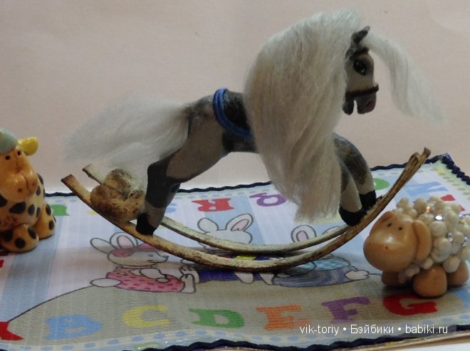 Лошадка качалка кукольная миниатюра своими руками (фото 3)