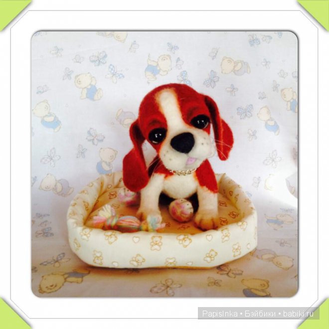 Щенок бигли - малышка Клоя. Валяние игрушек