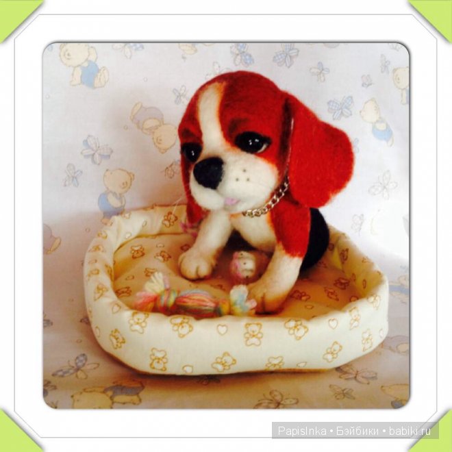 Щенок бигли - малышка Клоя. Валяние игрушек (фото 3)