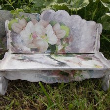 Лавочка в стиле декупаж для кукол