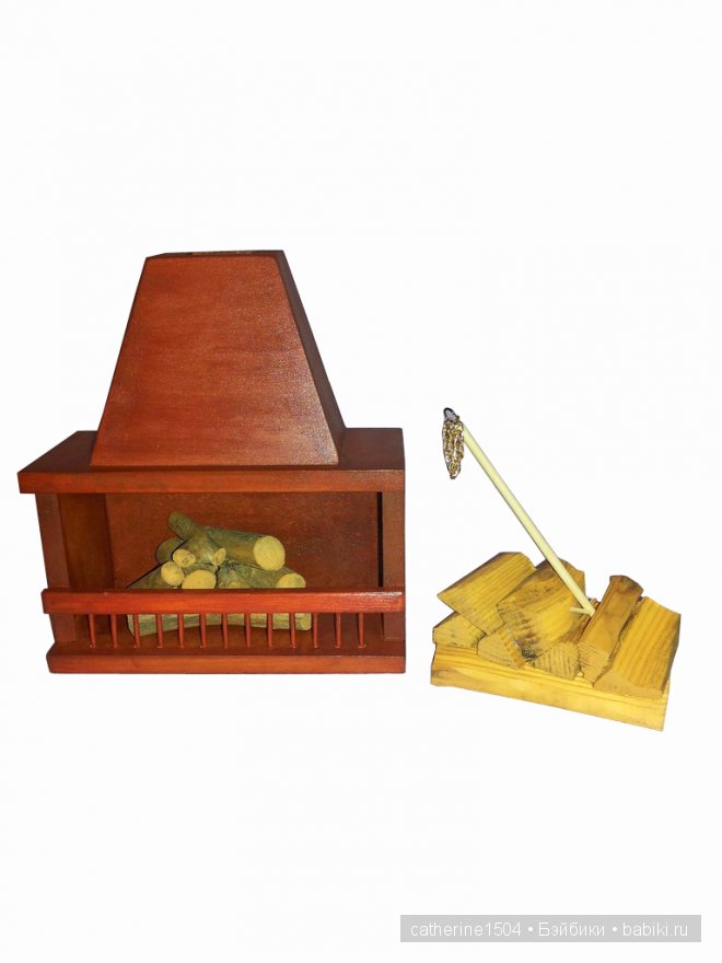 камин из дерева