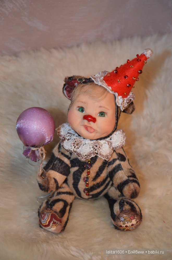 Тедди долл, малыш клоун с воздушным шариком (фото 7)