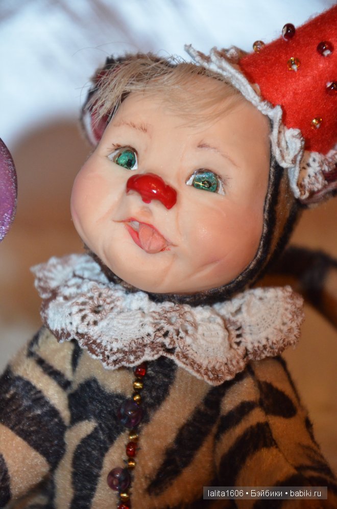 Тедди долл, малыш клоун с воздушным шариком (фото 2)