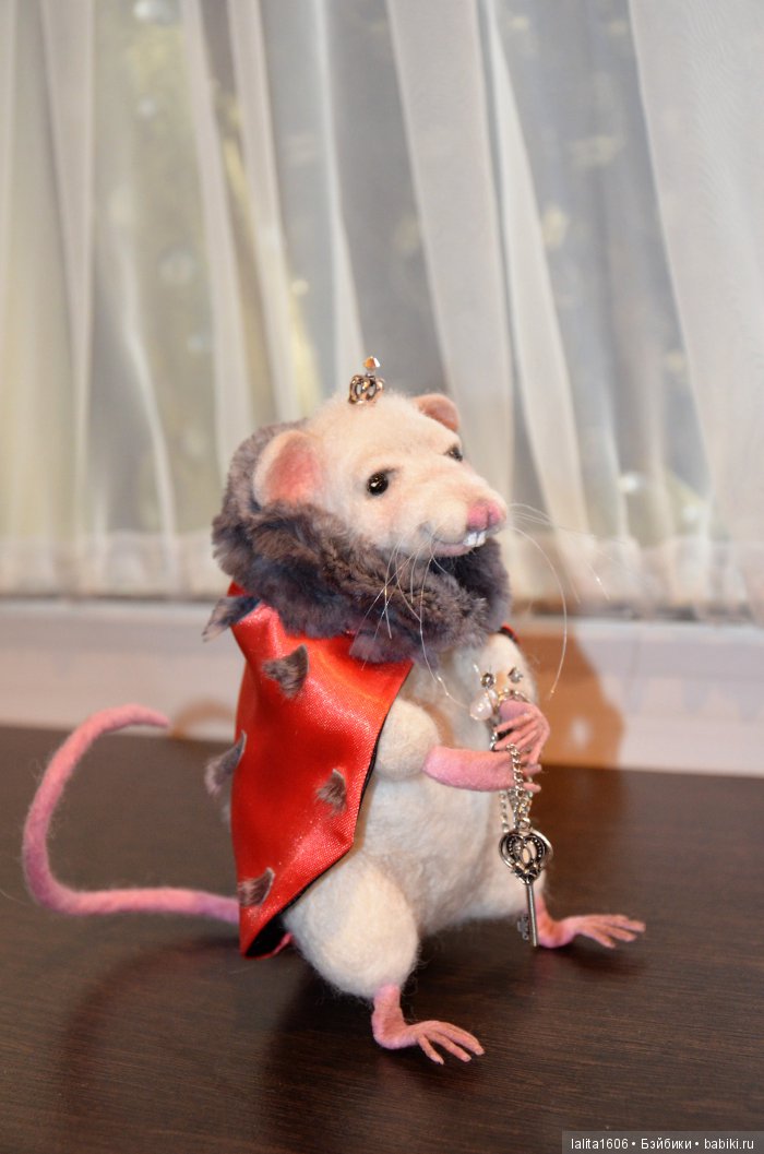 Игрушка из шерсти в технике сухого валяния. Крысиный король (фото 10)