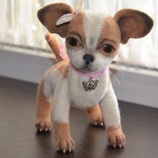 Игрушка из шерсти в технике сухого валяния. Чихуахуа