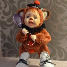 Тедди-долл, малыш с сиреневым шариком