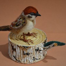 Сухое валяние. Птицы с нашего двора