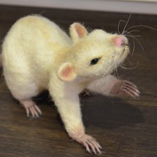 Крыска Лариска. Сухое валяние из шерсти