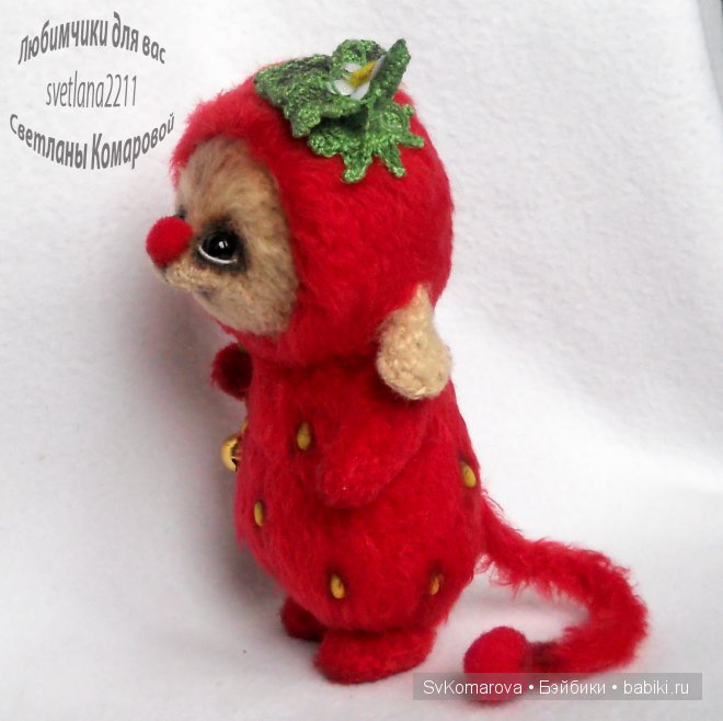 Клубнюша ягодная мышь, игрушка вязанная крючком (фото 3)