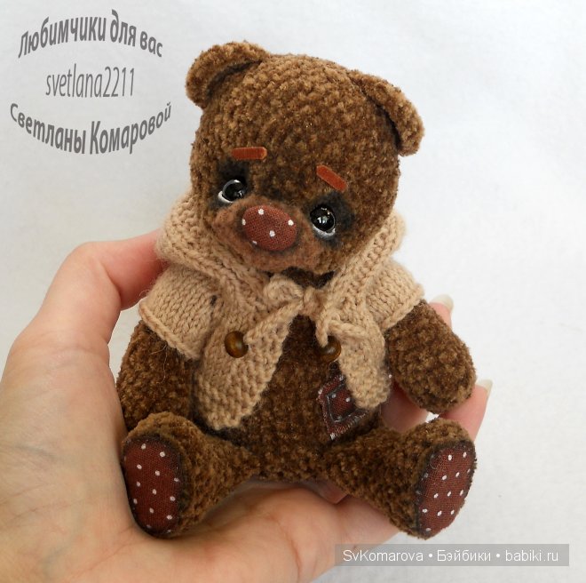 Велюровые мишки в горошек. Авторские игрушки своими руками (фото 6)