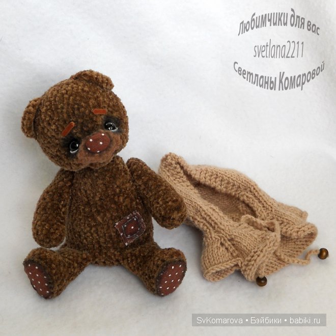 Велюровые мишки в горошек. Авторские игрушки своими руками (фото 8)