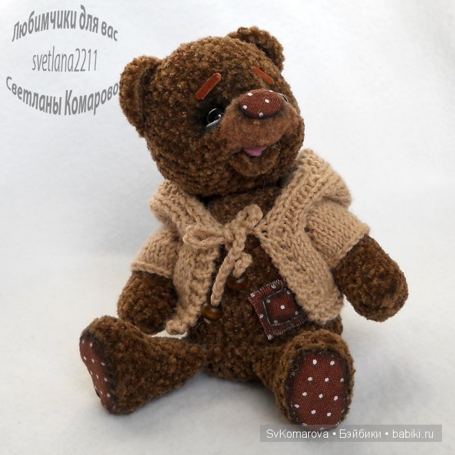 Велюровые мишки в горошек. Авторские игрушки своими руками (фото 7)