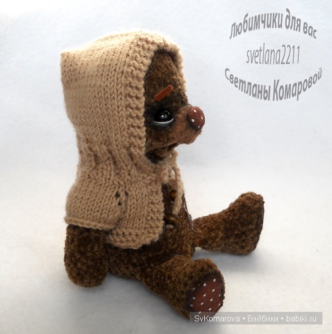 Велюровые мишки в горошек. Авторские игрушки своими руками (фото 10)